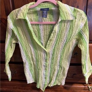 Medium Green Striped Women's Top